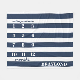 Nautical Anchor Monthly Milestone Blanket
