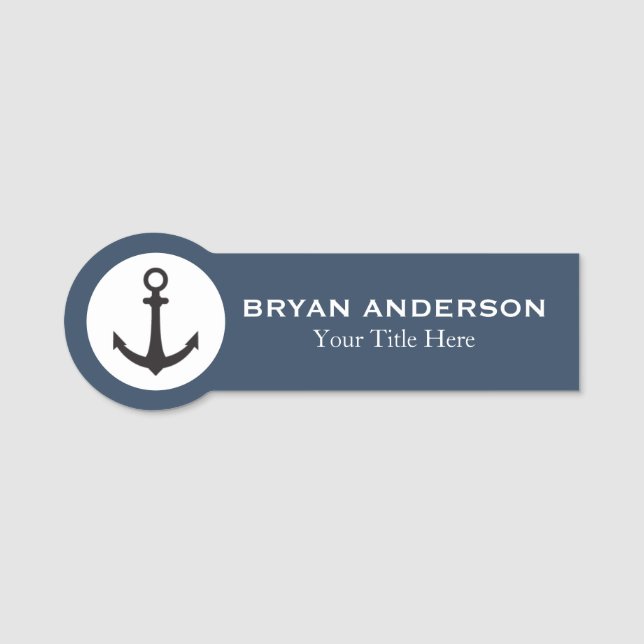 Nautical Anchor Name Tag (Front)