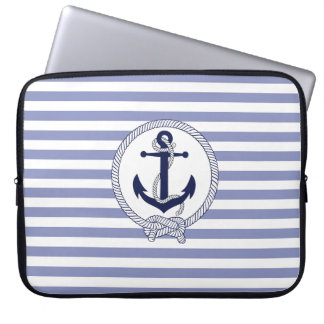 Nautical anchor/Nautical Seaman's knot/stripes Laptop Sleeve