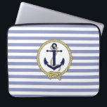 Nautical anchor/Nautical Seaman's knot/stripes Laptop Sleeve<br><div class="desc">Image from the art,  design and photo collection of Danaru.
For other matching products,  and/or variations - T-shirts,  mouse pads,  blankets,  etc.,  go to the following Pinterest site:  https://www.pinterest.com/ruannayoder/</div>