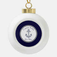 Nautical Anchor Navy Blue and White 