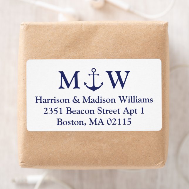 Nautical anchor navy blue couple monogram initials (Insitu)
