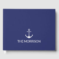 Nautical anchor navy blue Custom Name elegant