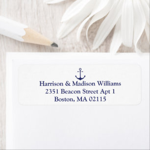 Nautical anchor navy blue custom Return Address Return Address Label