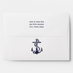 Nautical Anchor Navy Blue Framed 2 A7 5x7 Envelopes