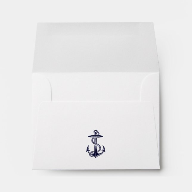 Nautical Anchor Navy Blue Framed 2F A2 5.6"x4 1/8" Envelopes (Back (Bottom))