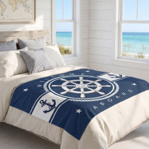 Nautical Anchor Navy Blue Personalised