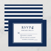 Nautical Anchor Navy Blue Striped Wedding