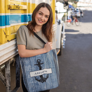 Nautical Anchor Navy Blue Teacher Back To School Tote Bag