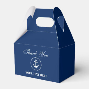 Nautical Anchor Navy Blue Your Text Thank You Gbl Favour Box