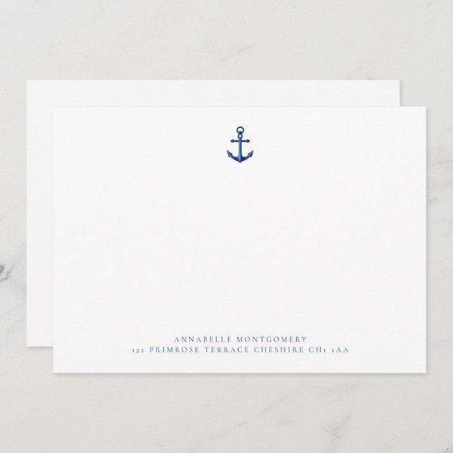 Nautical Anchor Navy Correspondence       Card (Front/Back)