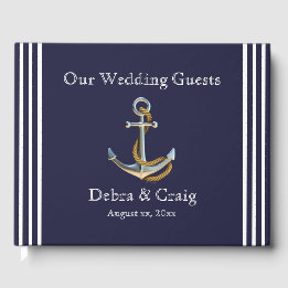 Nautical Anchor Navy Wedding Guestbook