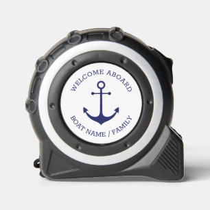 Nautical anchor navy white Welcome Aboard name  1