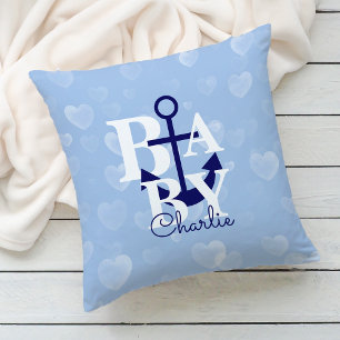 Nautical Anchor Nursery Decor Navy Blue Cushion