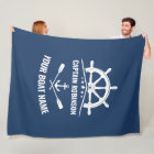 Nautical Anchor Oars Helm Captain & Boat Name Navy