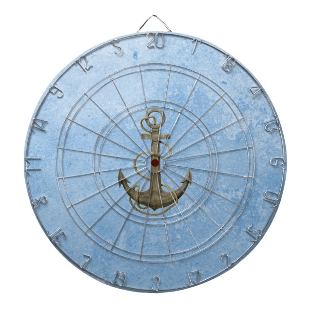 Nautical Anchor On Blue Dartboard (Front)