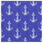 Nautical Anchor on Blue Fabric