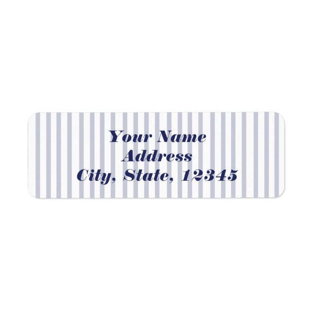 Nautical Anchor on Grey Stripe Return Address Label (Front)
