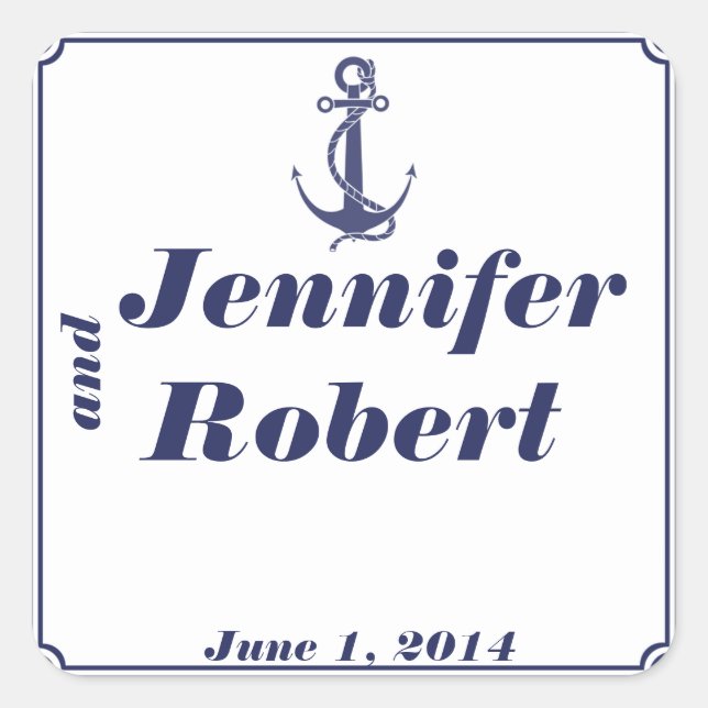 Nautical Anchor on Navy Envelope Seal (Front)