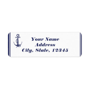Nautical Anchor on Navy Return Address Label