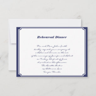 Nautical Anchor on Navy Wedding Rehearsal Invitation