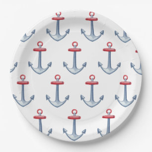 Nautical Anchor Paper Plates