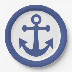 Nautical Anchor paper plates