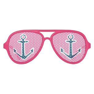 Nautical anchor party shades funny pink sunglasses