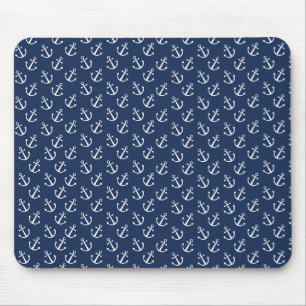 Nautical Anchor Pattern Mouse Pad