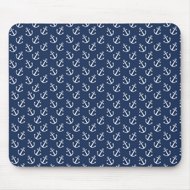 Nautical Anchor Pattern Mouse Pad (Front)