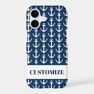 Nautical anchor pattern navy blue Zazzle Basic