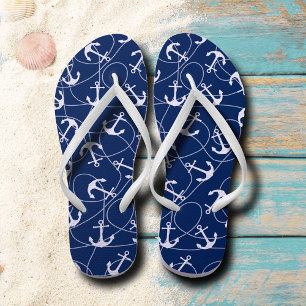 Nautical Anchor Pattern Thongs