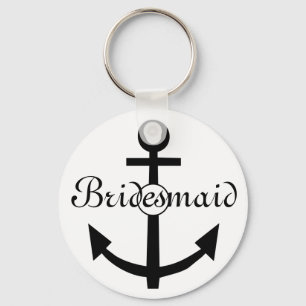 Nautical Anchor Personalised Bridesmaid Key Ring