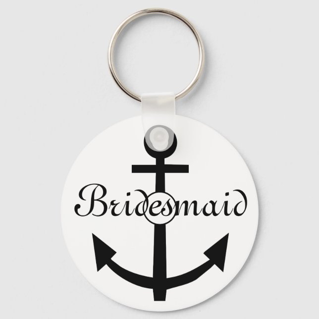 Nautical Anchor Personalised Bridesmaid Key Ring (Front)