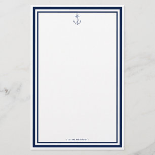 Nautical Anchor Personalised Stationery