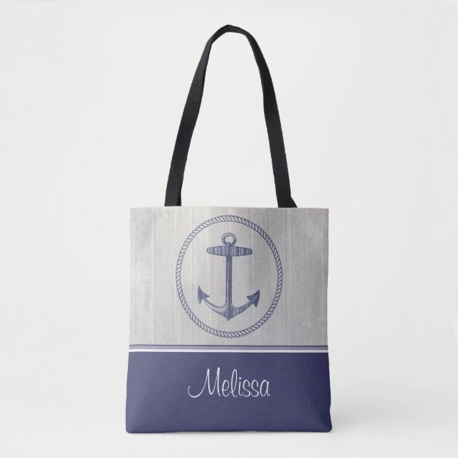 Nautical Anchor | Personalised Tote Bag (Front)