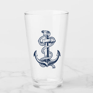 Nautical Anchor Pint Glass