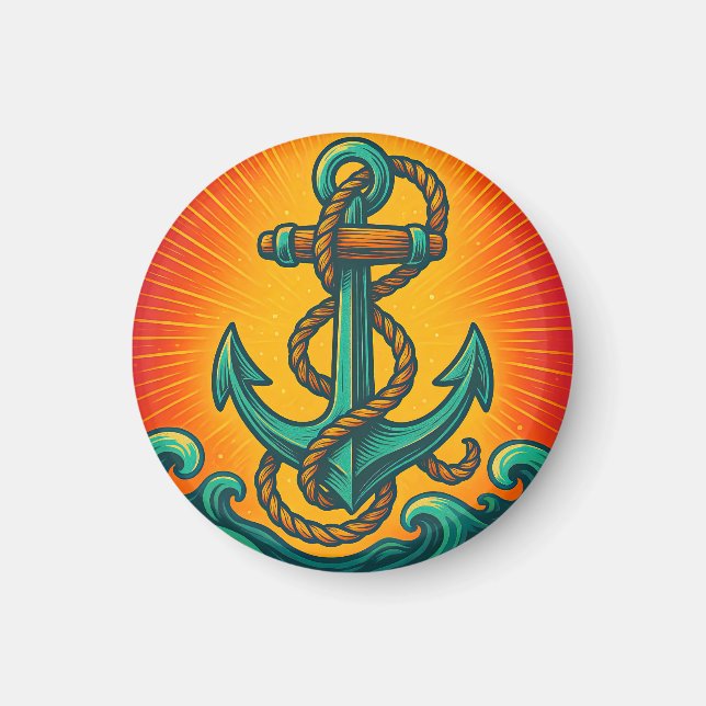 Nautical Anchor Pop Art Magnet (Front)