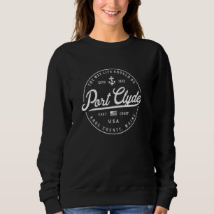 NAUTICAL Anchor Port Clyde Maine Travel Vacation Sweatshirt