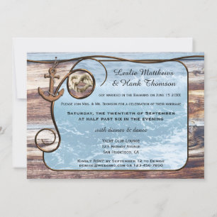 Nautical Anchor Post or After Wedding Invitation