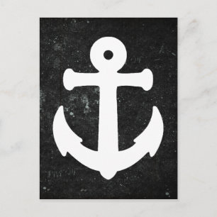Nautical Anchor Postcard w Chalkboard Background
