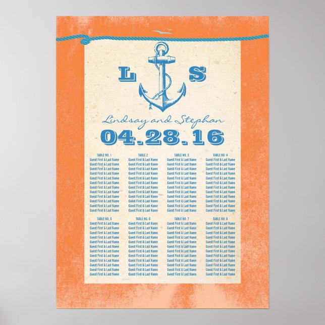 Nautical Anchor Poster for Weddings (Front)