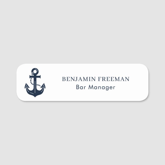 Nautical Anchor Professional ID Name Tag (Front)