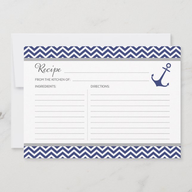 Nautical Anchor Recipe Card (Front)