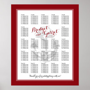 Nautical Anchor Red Wedding Seating Chart