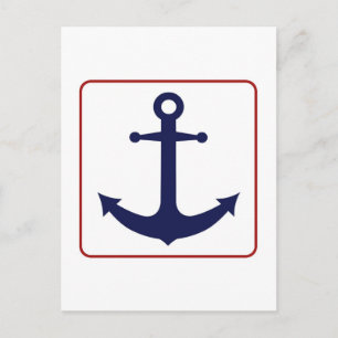 Nautical Anchor - Red White and Blue Postcard