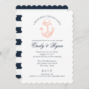 Nautical Anchor Rehearsal Dinner Invitation