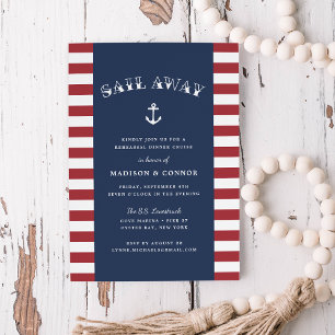Nautical Anchor Rehearsal Dinner Invitation