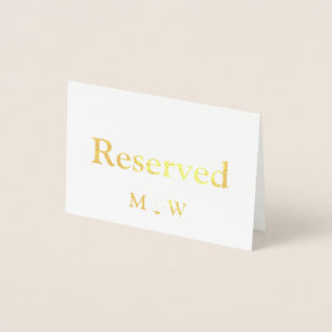 Nautical Anchor Reserved Wedding Table place Foil Card