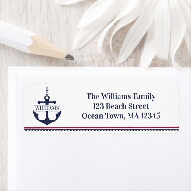 Nautical Anchor Return Address Label (Insitu)